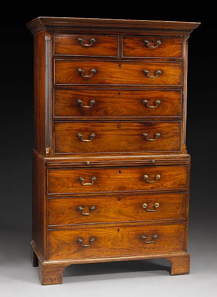 Appraisal: A George III mahogany chest on chest last quarter th