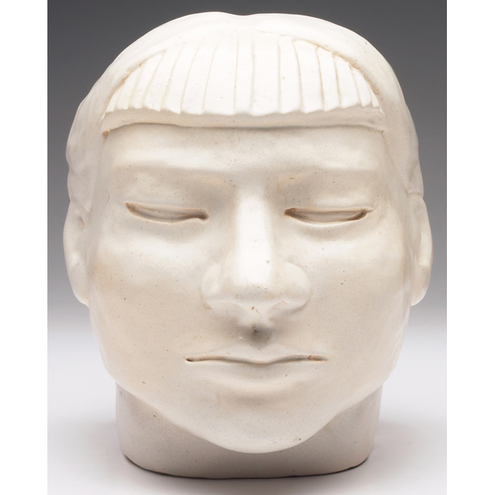 Appraisal: Art Deco sculpture c head of a woman covered in