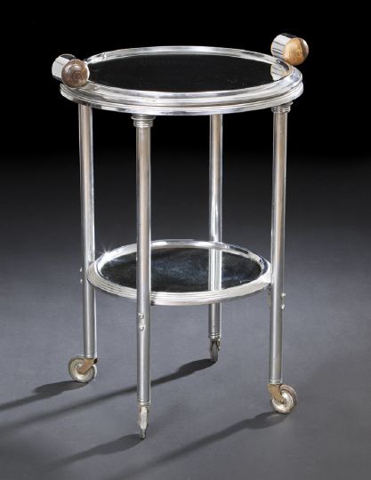 Appraisal: Art Moderne Silvered Metal Serving Table second quarter th century