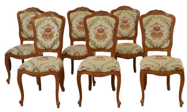 Appraisal: lot of French Louis XV style dining chairs early th