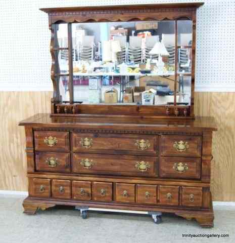 Appraisal: Vintage Knotty Pine Triple Dresser MirrorFrom the 's era is