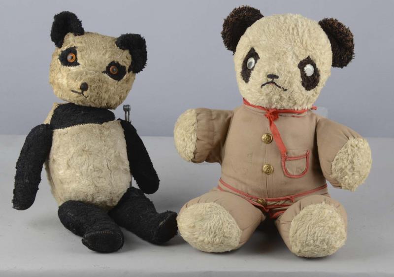 Appraisal: Lot of Two Mid Century Plush Panda Bears One has