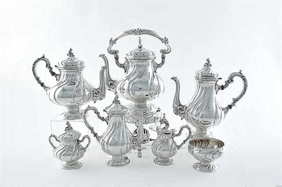 Appraisal: Peruvian sterling tea and coffee service by Camusso Rococo inspired