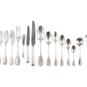 Appraisal: A French Silver Flatware Service Henri Lapparra Paris Second Quarter