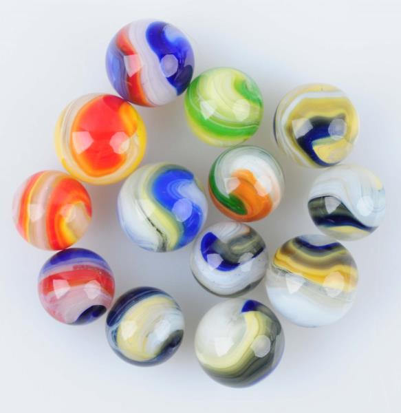 Appraisal: Lot of Akro Agate Popeye Marbles Lot includes six navy