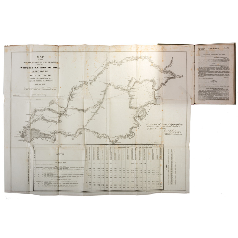 Appraisal: TRANSPORTATION Winchester and Potomac Railroad book with fold out map