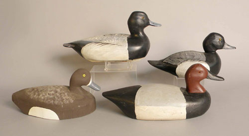 Appraisal: Group of decoys th c including a redhead branded ADT