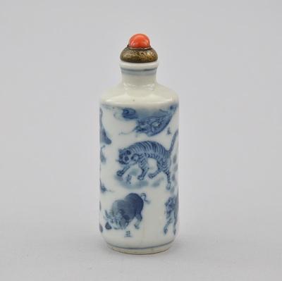 Appraisal: A Cylindrical Snuff Bottle Fine under glaze painting of the