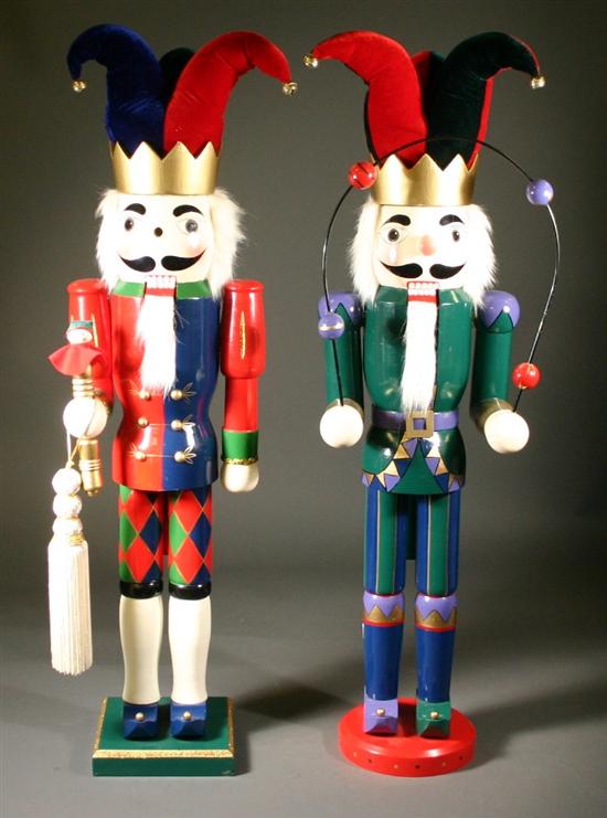 Appraisal: Two modern jester nutcrackers One juggling and the other holding