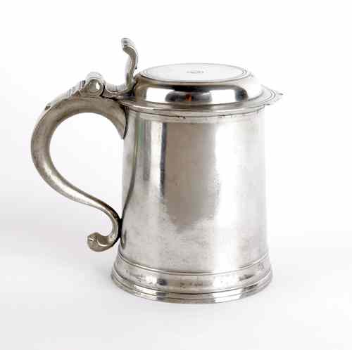 Appraisal: New York pewter tankard ca bearing the touch of John