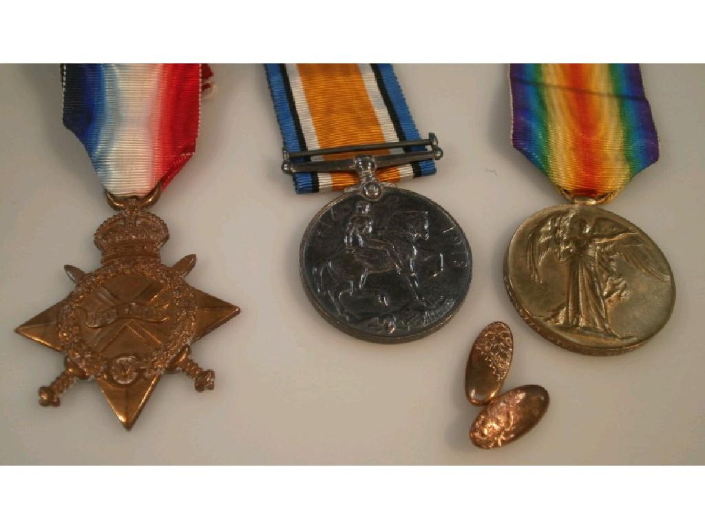 Appraisal: First World War medal trio including - star inscribed to