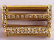 Appraisal: A French hallmarked carat gold diamond watch bracelet clasp approx