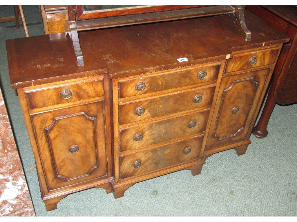 Appraisal: Reproduction mahogany breakfront sideboard