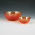 Appraisal: Set of two carnival glass bowls with floral band and