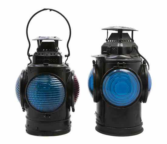 Appraisal: Two American Railroad Non-Sweating Lanterns Adlake Chicago each of typical