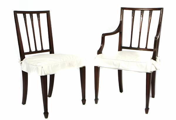 Appraisal: A set of six Swedish mahogany dining chairs circa comprising