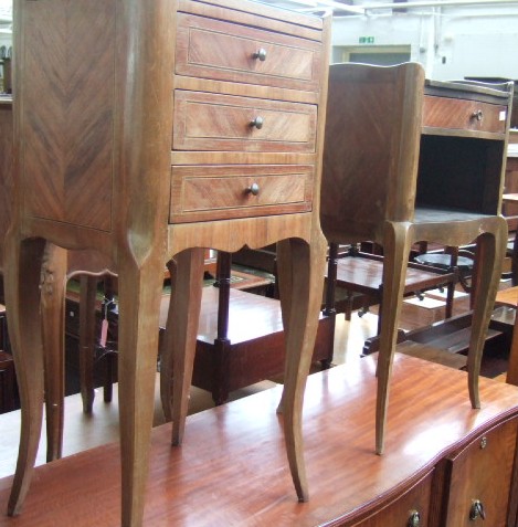 Appraisal: An early th century Kingwood and floral marquetry inlaid beside