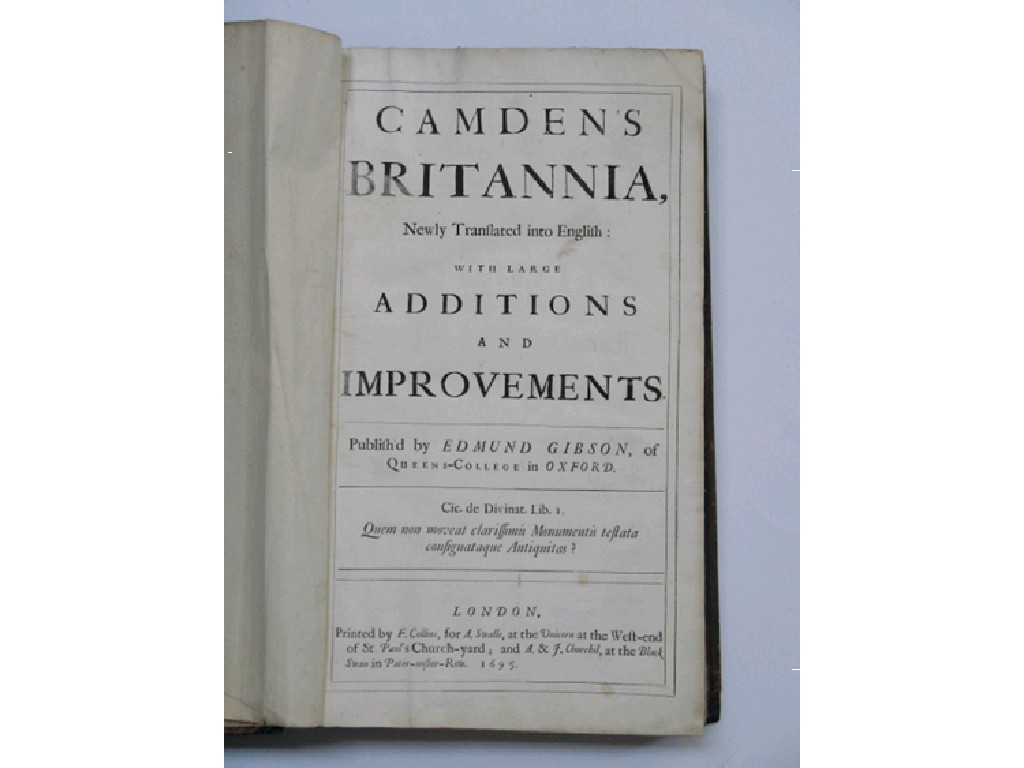 Appraisal: CAMDEN'S BRITANNIA published by Edmond Gibson of Queen's College in