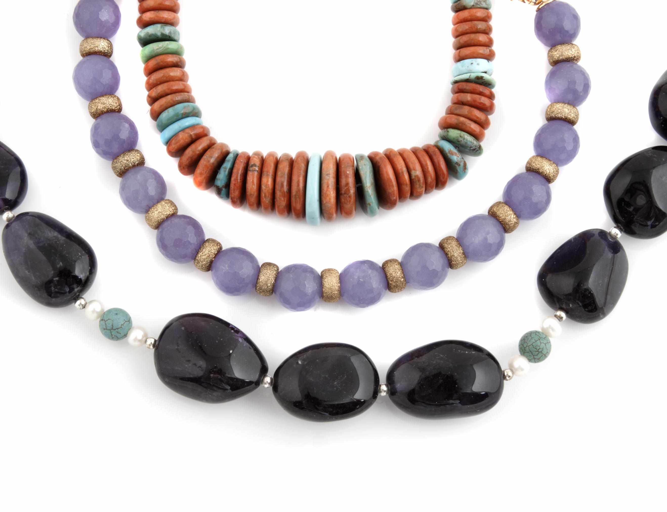 Appraisal: JewelryProperty of various owners A collection of gemstone beads and