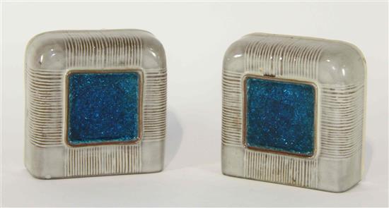 Appraisal: Sale Lot A Pair of Ceramic Bookends each of square