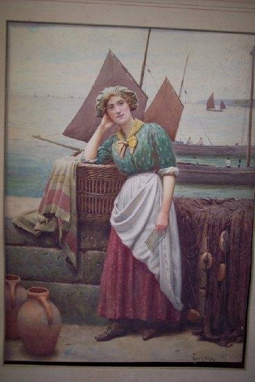 Appraisal: Ralph Todd Young Lady Reading a Letter on Newlyn Harbour