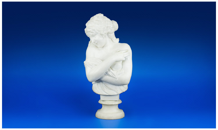 Appraisal: Nineteenth Century Marble Bust after Houdon in white marble on