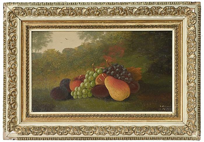 Appraisal: AMERICAN SCHOOL STILL LIFE BY J WARNER oil on canvas