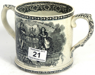 Appraisal: A th Century Two Handled Loving Cup The Loyal Order