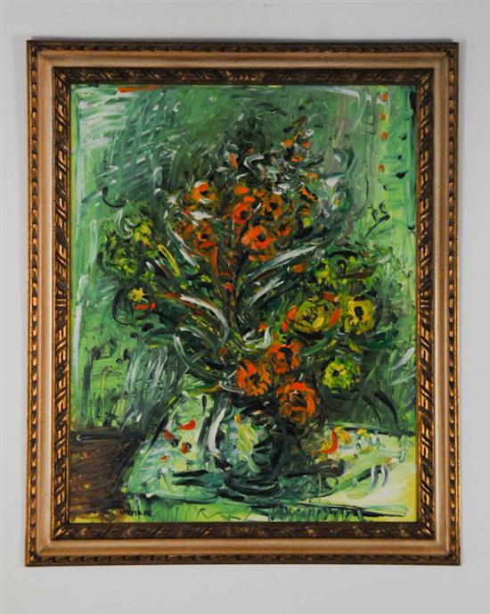 Appraisal: George Chemeche - New York Israel Floral Still Life Oil