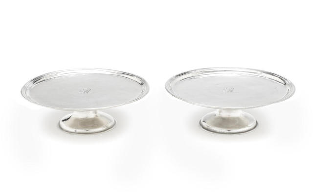 Appraisal: A pair of Queen Anne Irish silver footed dishes by