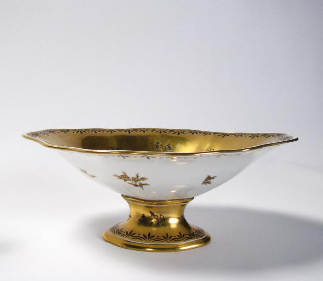 Appraisal: Dresden Germany Porcelain Pedestal Centerpiece Bowl with old decoration and