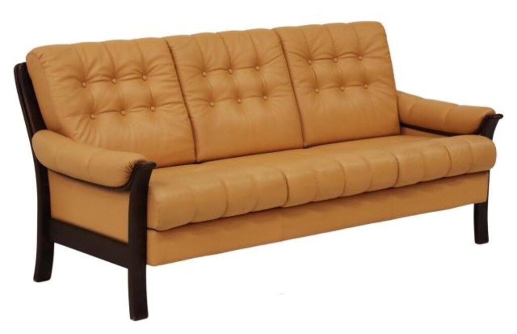 Appraisal: Danish mid-century modern couch Velledalen Mobler c s button-tufted leather