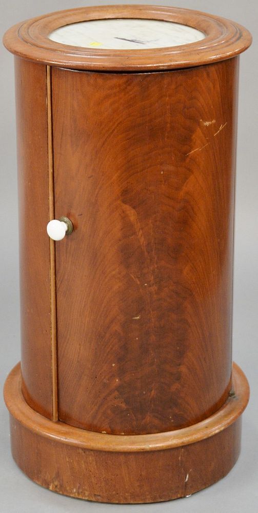 Appraisal: George IV mahogany round pot stand with inset marble top