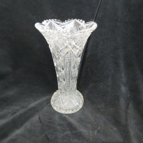 Appraisal: Cut Glass Vase elaborate overall cutwork with medallions in diamonds