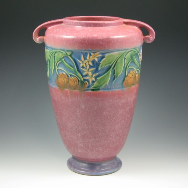 Appraisal: Roseville Baneda - handled vase in plum with excellent color