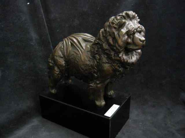 Appraisal: Bronze Figurine of a Chow Dog black marble base ''