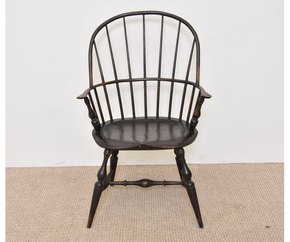 Appraisal: Reproduction Sack Back Windsor Armchair Reproduction sack back Windsor armchair