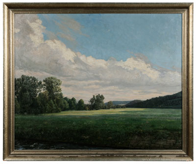 Appraisal: German School th century Panoramic Landscape oil on canvas signed