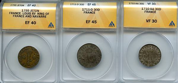 Appraisal: French Colonies -AA D VF ANACS -D D EF ANACS