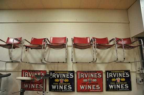 Appraisal: A SET OF SIX RED LEATHER DIRECTORS CHAIRS