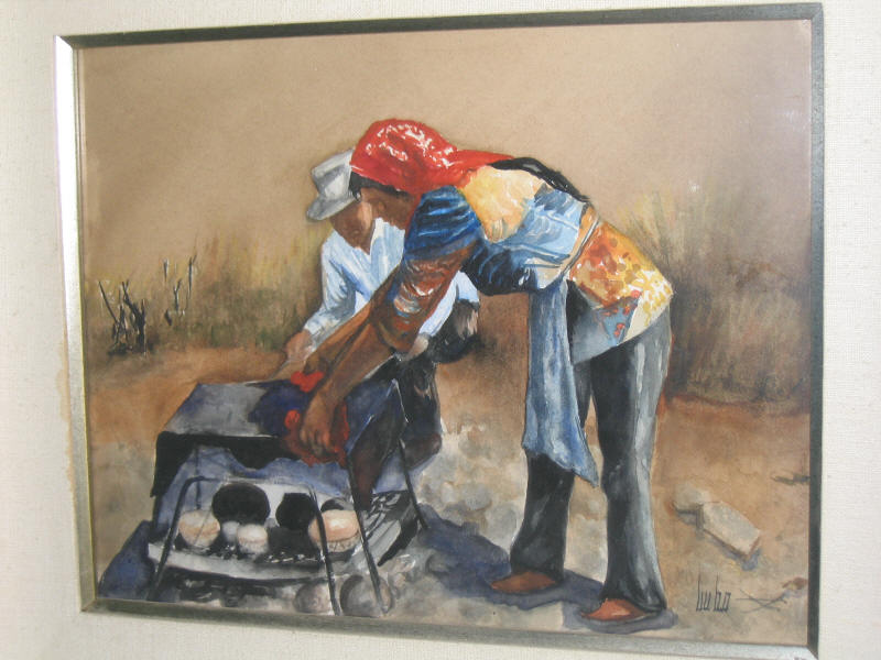 Appraisal: BRUCE LUBO AMERICAN TH CENTURY SANDY AND BLUE CORN watercolor