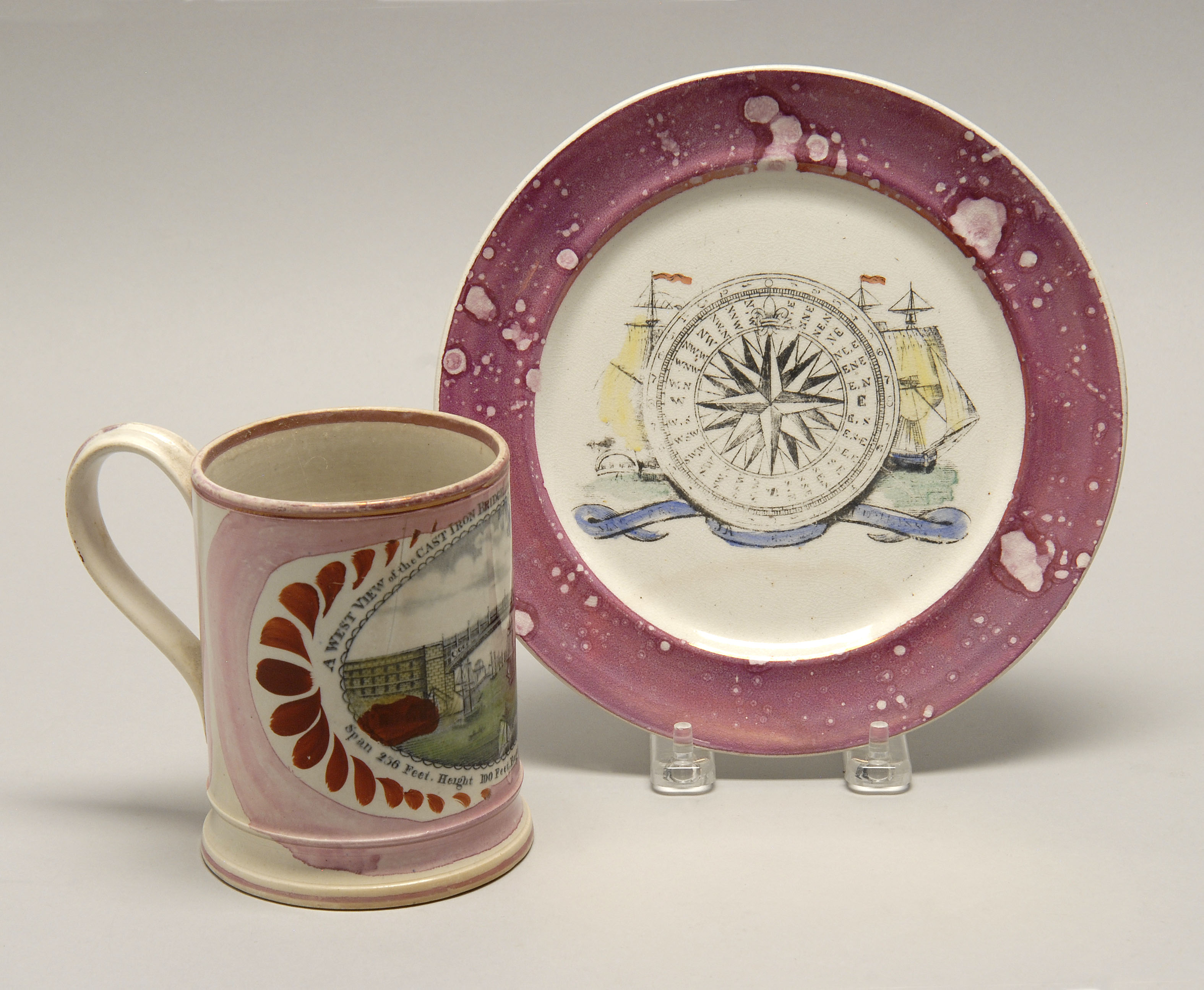 Appraisal: TWO PIECES OF SUNDERLAND LUSTRE SOFT PASTE Mid- th CenturyA