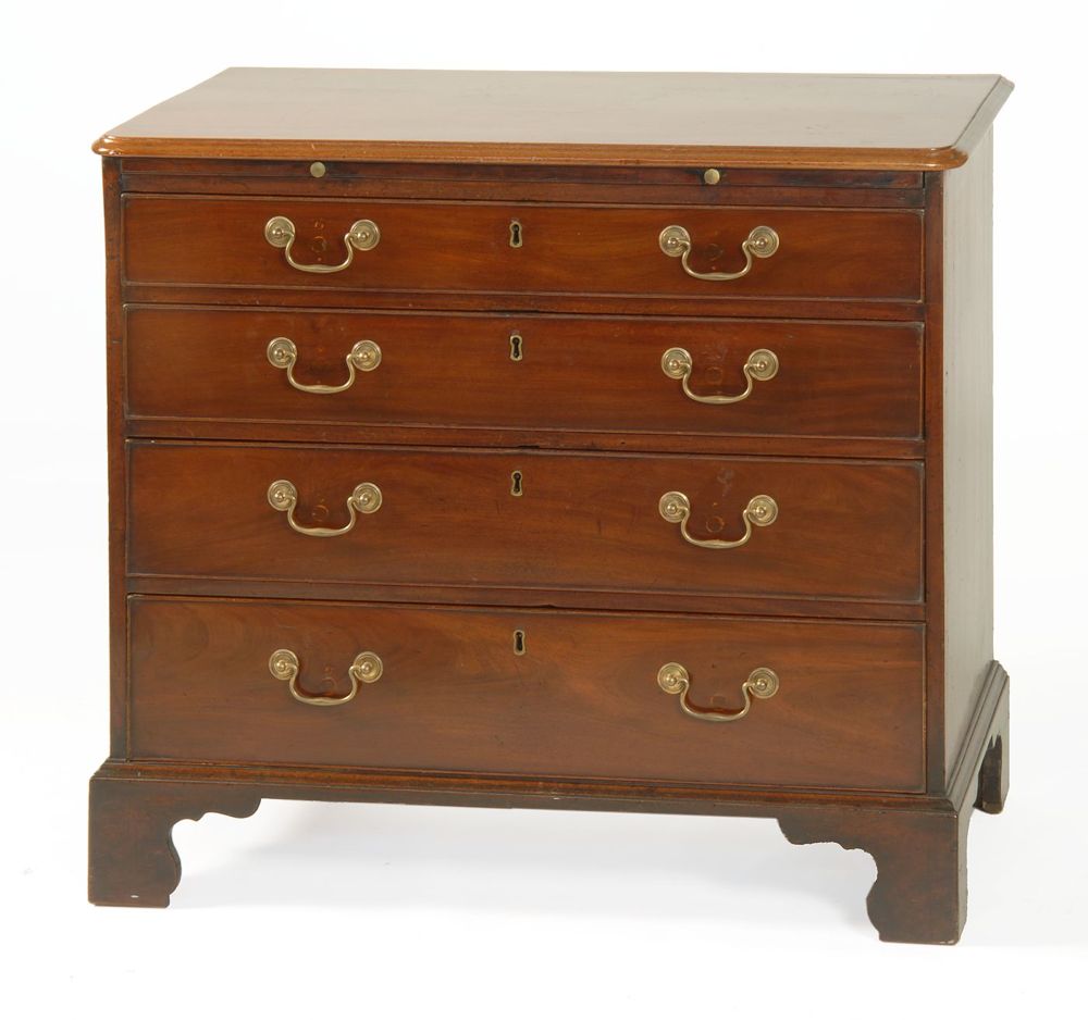 Appraisal: ENGLISH CHIPPENDALE FOUR-DRAWER CHEST Circa In mahogany with bracket base