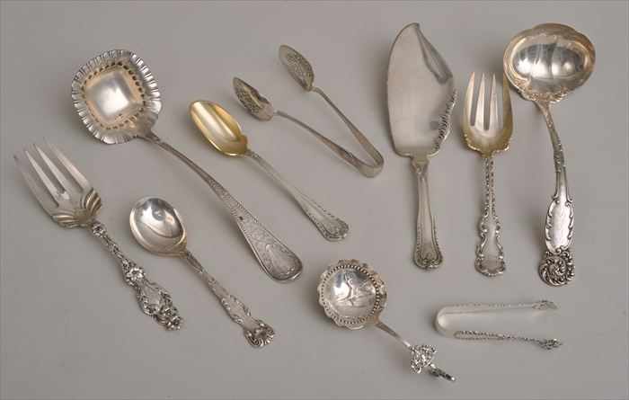 Appraisal: TEN AMERICAN SILVER FLATWARE SERVING ARTICLES Comprising a Reed and