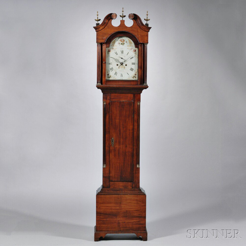 Appraisal: Timothy Chandler Cherry Tall Clock Concord New Hampshire c carved