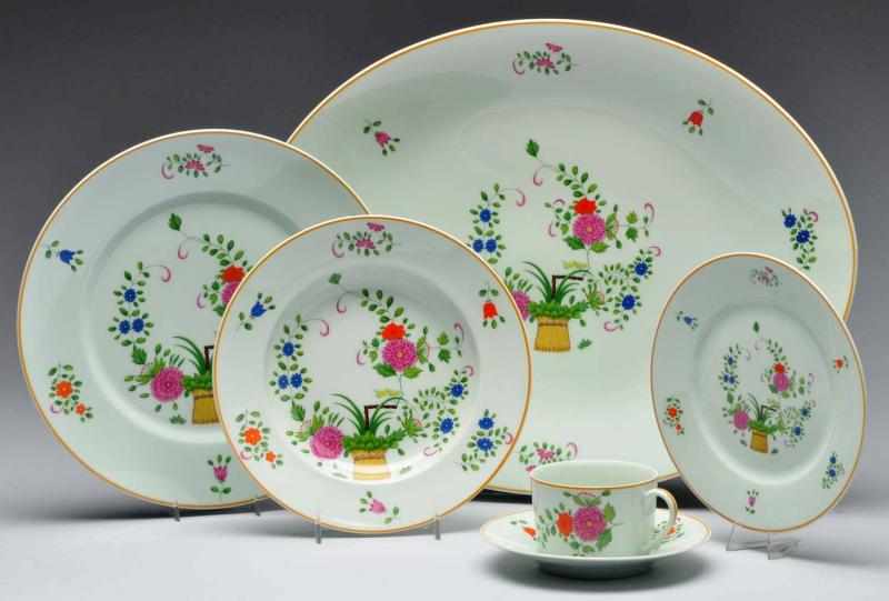 Appraisal: Limoges Chine Petit Panier Chinois China Set Description Includes dinner