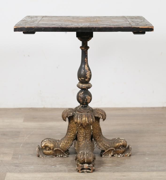 Appraisal: CONTINENTAL BAROQUE STYLE CHINOISERIE SIDE TABLE H x L x