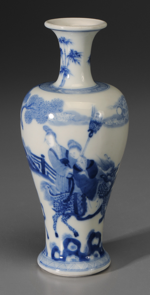 Appraisal: Blue-and-White Vase Chinese probably Kangxi - meiping form with tall