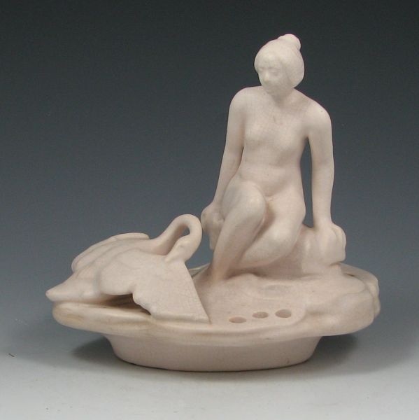 Appraisal: Weller Hobart nude Leda figure with swan in ivory Unmarked