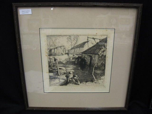 Appraisal: Auguste Louis Lepere etching Village scene pencil signed image area